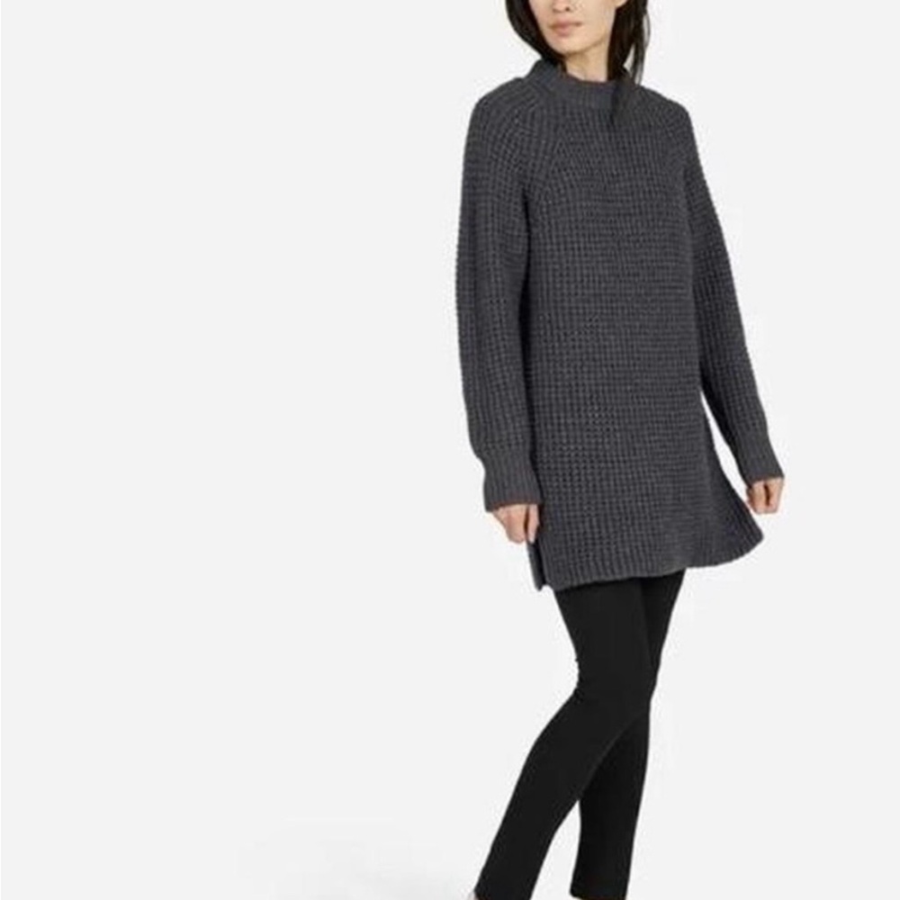 EVERLANE chunky knit grey tunic sweater xs